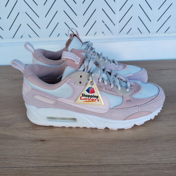 ⭐Nike Air Max 90 Futura Men Shoes Sz 7 Barley Rose Pink Sneakers DM9922-104 New - Picture 1 of 10